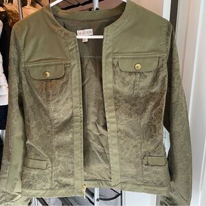 Green jacquard jacket